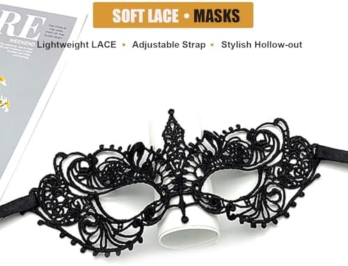 Masquerade Mask for Women Men Couple Venetian Lace Halloween Masks for Costume Mardi Gras Party