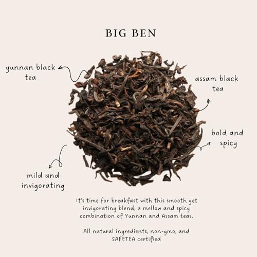Palais des Thés - Big Ben English Breakfast - Yunnan & Assam Black Tea - Premium Tea Bags, Serves 20 Cups