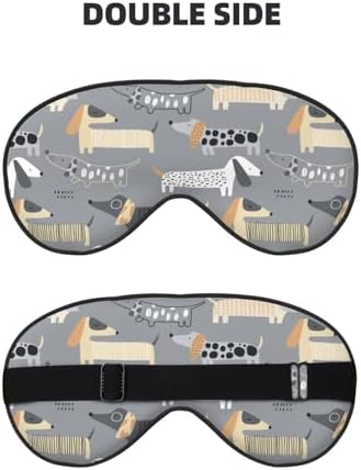 Cute Dachshund Dog Sleep Mask Eye Mask with Adjustable Strap Eye Sleep Shade Cover Blocks Light for Women Men Airplane Travel Nap