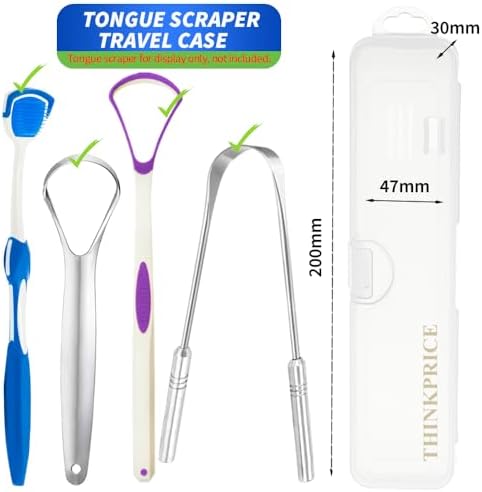 4 Pack Tongue Scraper Travel Case for Tongue Cleaner, Toothbrush, Toothpaste