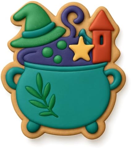 Cauldron Salem Witch Cookie Cutter & Stamp, Fondant & Clay - 4x3.5
