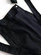 WDIRARA Men's Ripped Distressed Skinny Denim Overalls Dungarees Jeans Jumpsuits with Pocket