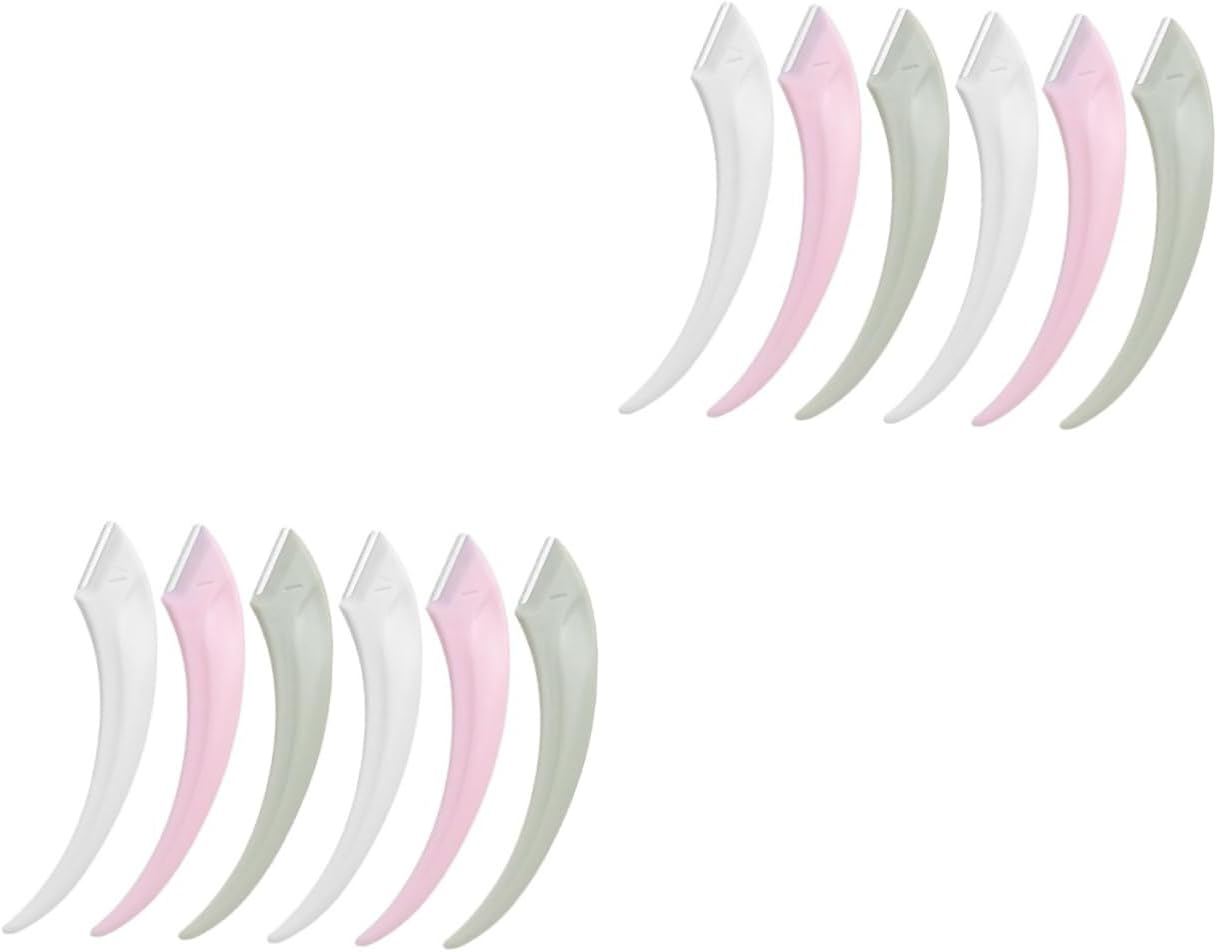 FOMIYES 2sets Stainless Steel Face Razors for Women Eyebrow Shaver Facial Hair Removal Tool 6pcs*2