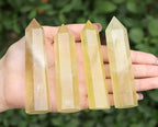 LAIDANLA Citrine Healing Crystals Wands 3.5-4" Polishing Natural Reiki Energy Wand Stone Hexagonal Point Obelisk Large Crystal Gemstones for Meditation Therapy Crystal Grid Decoration 1Pcs