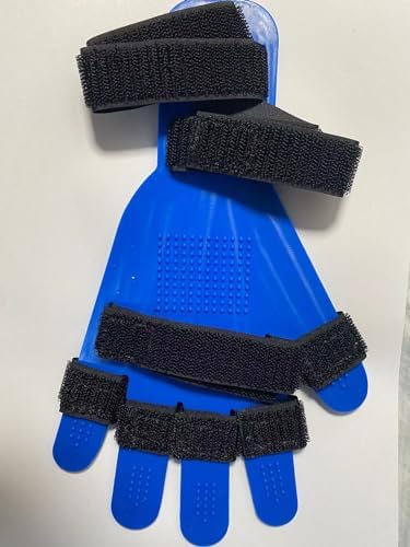 Finger Training Device Finger Orthotics Hand Splint with Wrist and Hand Brace Finger Mobility Hand Splints for Straightening Fingers Finger fingerboard rehabilitation training device (Blue)