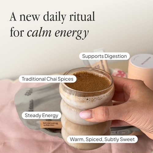 Morning Made 10.6 oz Original Chai Latte Powder Mix - 60 Servings - Sweetened, Organic Black Tea and Spice Blend - Vegan, Dairy-Free, Gluten-Free Low Caffeine Coffee Alternative
