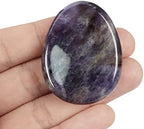 Artistone Amethyst Crystal Thumb Worry Stone Carved Healing Crystals Pocket Palm Stones for Anxiety Stress Relief Meditation