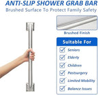 Bathroom Grab Bars Stainless Steel Handrail ADA Compliant 500lbs bathtubs and Showers Toilet Handle Safety for Handicap, Elderly, Disabled, Injury (12 inches)