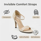 6 Sheets 24 Pcs Silicone Gel Heel Grips Heel Liners Heel Pads Cushion Inserts Shoe Back Heel Tape Adhesive High Heel Shoes Stickers Gel Strap Strips