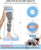 Waterproof Extra Wide Full Leg Cast Cover for Shower with Non-Slip Bottom, Extra Large Watertight Leg Cast Protector for Thigh Foot Ankle Surgery Wounds, Knee Immobilizer/Brace, Walking Boots,Reusable