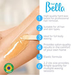 DEPIL BELLA Hard Wax Beads Honey 2.2 lbs for Hair Removal | Professional Hair Removal Wax Beads | All Skin and Hair Types | Natural Ingredients