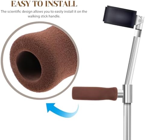 Crutch Handle Grips Non-Slip Cane Handle Wraps Ergonomic Comfortable Crutch Handgrips for Elderly Mobility Aid 4.52X1.25In 2-Pack