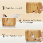 Flame Diffuser for Essential Oils, 200ml Ultrasonic Aroma Diffusers with Cool Mist, Aromatherapy Diffuser with Auto-Off Protection, Small Humidifier for Home,Office,Bedroom,Gift (Wooden Grain)