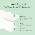 Rael Pads for Women, Organic Cotton Cover - Moderate Absorbency, Feminine Care, Ultra Thin, Sanitary Napkins with Wings, Unscented (Regular, 56 Total)
