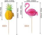 36 PCS Hawaiian Luau 3D Pineapple Cupcake Toppers Tropical Flamingo Cupcake Picks for Summer Hawaii Luau Tropical Aloha Theme Baby Shower Birthday Wedding Party Cake Decorations Supplies