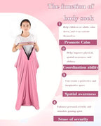 TOPARCHERY Sensory Sox Body Socks ，56" x 27" Full Body Wrap to Relieve Stress Deep Pressure Simulation Body，Good for Height: 52"-61" Large，Pink