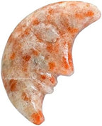 Amazing Gemstone Sunstone Crystals and Stones Crescent Moon - 1" Mini Crystals Pocket Stones and Gem Stones for Decor, Meditation, DIY Crescent Moon Necklace Crystals and Healing Stones