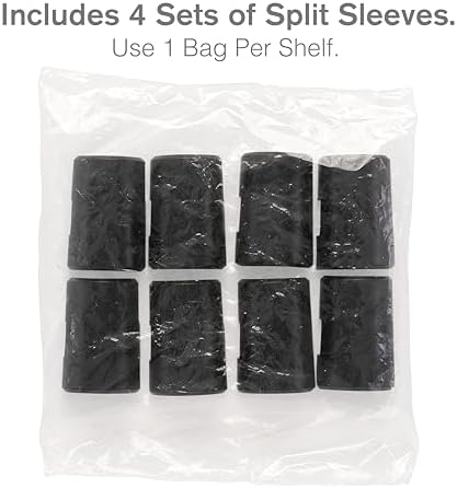 Metro 9985 Replacement Plastic Split Sleeves - Pack of 4 Wire Shelf Clips for Super Erecta Industrial Wire Shelving - Black