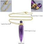 Nupuyai Natural Amethyst Crystal Stone Essential Oil Diffuser Necklace for Women and Men, Hexagonal Perfume Bottle Pendant