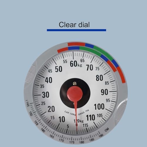 Mechanical Weight Scale, Mechanical Bathroom Scale, Weigh Up to 120Kg, Easy to Read Rotating Dial, No Batteries, All-Steel Body,for Home School Hospital Gym