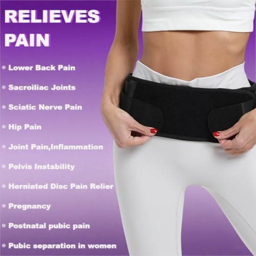 Si Belt for Women, Si Joint & Sacroiliac Belt for Men, Pelvic Support Belt- Lower Back Support Brace Hip Braces - Sciatica Pelvis Lumbar Hip Pain Relief(Small)