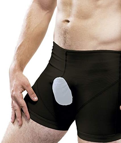 Inguinal Hernia Support Belt Invisible Underpants Compression Garment Truss Galess (Black, M)
