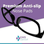 GMS Optical 1.8mm Reg-Thick/19mm Long - Anti-Slip Adhesive Contoured Silicone Nose Pads for Glasses & Sunglasses (5 Pair-1 Pack)(5 Total Pair)(Black)