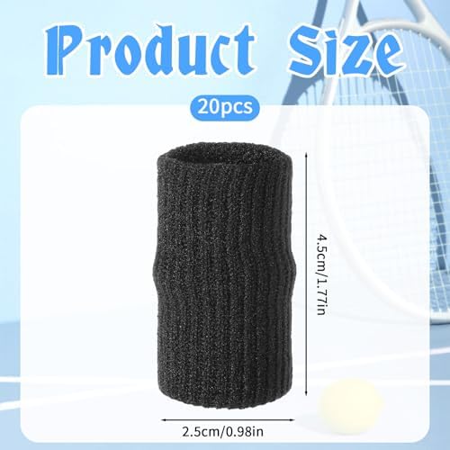 20 Pcs Black Finger Sleeves Breathable Finger Brace Elastic Support Compression Sleeves for Arthritis Thumb Splint for Relief Sports Protection for Basketball, Golf, Tennis