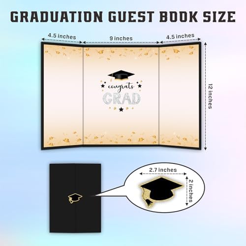 Black Graduation Signature Board - Class Of 2026 You Did It - 18"X12" Grad Guest Book Alternative For College & High School Students, Congrats Graduate Gift, Party Supplies & Decorations - A06