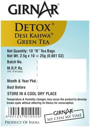 Girnar Detox Green Tea - Desi Kahwa (36 Tea Bags)