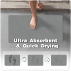 Toilet Rug, Thin Toilet Rugs U Shaped Washable Non Slip Absorbent Quick Dry Low Pile Toilet Mat, 20"x24" U Shape Light Grey