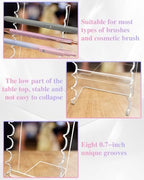 8 Tier Acrylic Makeup Brush Holder, Unique Clear Paint Brush Drying Rack Hair Brush Holder for Women, Acrylic Pen Holder Display Stand for Home School Office or Store Use