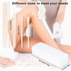 400Pcs Wax Strips Sticks Kit, FHDUSRYO 300 Small Medium Large Wooden Wax Applicator Sticks Eyebrow Wax Spatulas and 100 Non-Woven Paper Wax Strip for Face Body Hair Removal Women Men