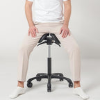 Master Massage Berkeley Saddle Stool with Black Aluminum Base