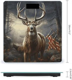 Deer Hunting Season Bathroom Scale for Body Weight Scales Digital Smart Highly Accurate Bathroom Scales with LCD Display Tempered Glass Non-Slip Automatic Weighing Scale 400 Lb