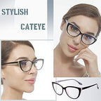 3 Pack Reading Glasses Blue Light Blocking Stylish Cat Eye Computer Readers Anti Eyestrain & Glare for Women