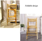 Mobile Commode Toilet Chair Folding Shower Bench Potty Chair for Pregnant Elderly Disabled with Solid Wood Frame Bathroom Support