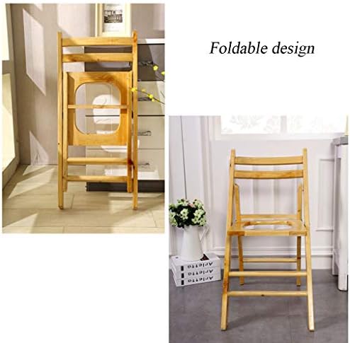 Mobile Commode Toilet Chair Folding Shower Bench Potty Chair for Pregnant Elderly Disabled with Solid Wood Frame Bathroom Support