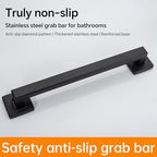 Joyrain ADA Square Grab Bar 16/24/32 Inch - 500lb Capacity Safety Rail for Elderly, Non-Slip Bathroom Handle (Matte Black, 32 inch)