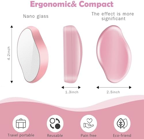 2PCS Crystal Hair Eraser for Women Reusable Hair Remover Stone, Painless Crystal Hair Remover for Women and Men, Magic Painless Exfoliation Hair Removal Tool (Purple and Pink)