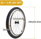 1 Pair 24 Inch Sports Wheelchair Rear Wheels Assembly, 24×1.95 (50-507) All Terrain Outdoor Wheelchair Wheels, 12.7mm Bearings