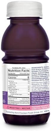 Thick-It Clear Advantage Mildy Thick Grape Drink Plus Electrolytes, Nectar Consistency, Swallowing Aid, Hydration on the Go, Convenient & Ready-to-Use, No Mixing Needed, 8 oz Bottle (24 Pack)