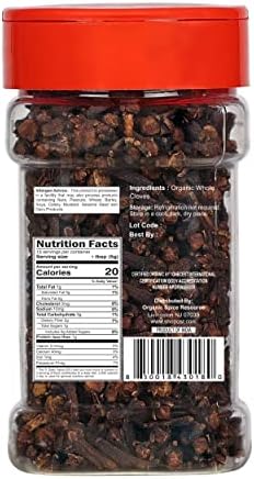 Organic Whole Cloves | 2.29 oz or 65g | USDA Organic Approved | Vegan | Non-GMO, All Natural Blend - 100% Raw and Natural from India, by SHOPOSR
