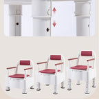 Bedside Commode, Commode Toilet for Elderly Disabled, Potty Chair for Adult with Enlarged Arms, Height Adjustable, Bedside Commodes for Seniors,Red