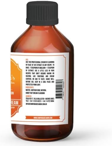 Gusteau's - Honey Nut Flavor Bakery Emulsion, 4 fl oz (100ml) Alcohol Free, Sugar Free, Kosher (Honey Nut)