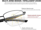 YIMI Photochromic Progressive Multifocus Reading Glasses Spring Hinge Sun Readers Computer Anti Glare Glasses for Men Women