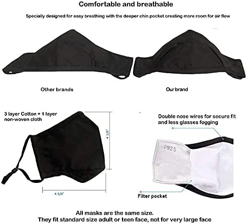 Cloth Face Mask for Women, Men, Teens, Made in USA,Washable Reusable,Breathable with Filter pocket and Nose Wire