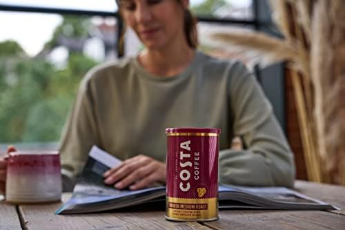 Costa Coffee Smooth Medium Roast Premium Instant Coffee with Finely Ground Beans, Microground Coffee, 6 x 100g (Pack of 6), Strength Indicator- 3, Rainforest Alliance