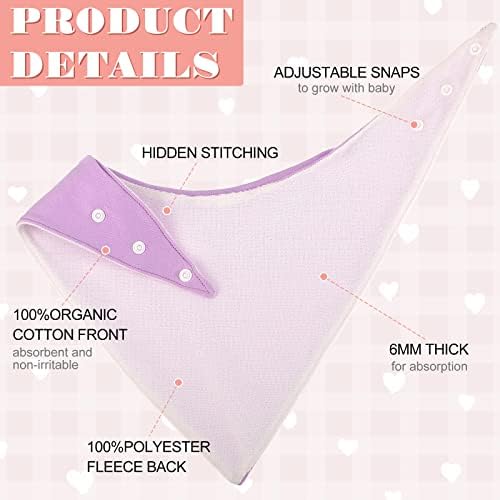 Janmercy 5 Pack Adult Drool Bandana Bibs Soft Large Absorbent Bibs Set for Special Needs Waterproof, Kids 4+ Years, Teens, Men Women(Cream. Blue, Purple, Pink, Gray.)