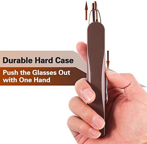 I-Mag Mini Slim Metal Spring Hinge Reading Glasses with Slide Open Hard Case (Brown, 2.00) by I-Mag Reading Glasses